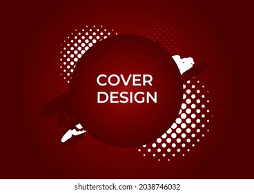 Red and gold abstract background with geometric shapes, gradient color, halftone decoration. Modern luxury corporate concept design for banner, tech background, flier, poster and more