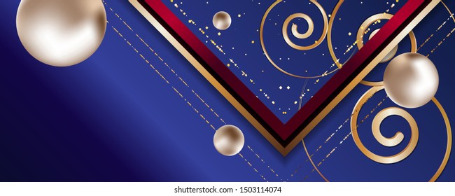 Red and gold abstract background luxury  golden line template premium vector illustration