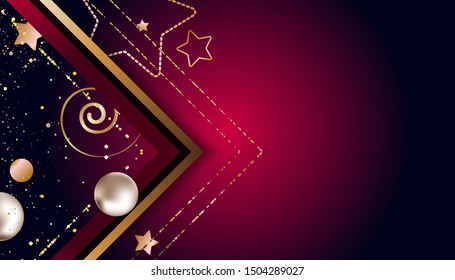 Red and gold abstract background luxury dark red and golden line template premium vector illustration