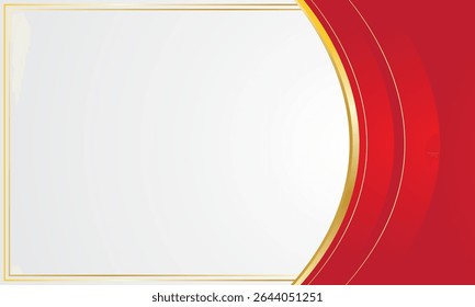 Red gold abstract curve corner border for business or certificate