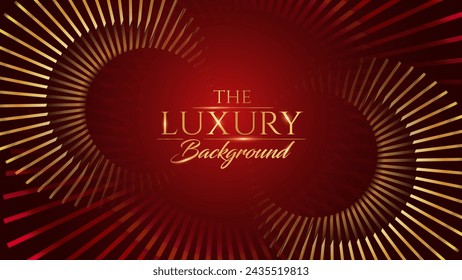 Red and Gold Abstract Luxury Background. Modern Minimal Premium Design Template. Amazing Welcome Invite. Grand Celebration Banner for Birthday and Anniversary. Elegant Decorative Layout Template. 