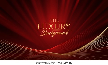 Red and Gold Award Background. Creative Concept Template. Classy Premium Wedding Card. Grand Luxury Decorative Banner for Wedding and Birthday. Premium Congratulations Card. Event Invitation.