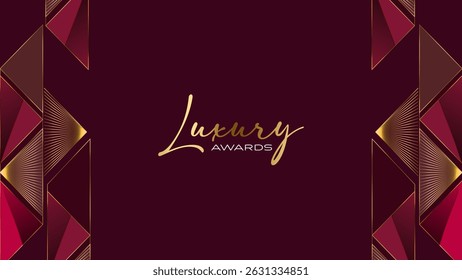 Red and Gold Award Background. Creative Concept Template. Classy Premium Wedding Card. Grand Luxury Decorative Banner for Wedding and Birthday. Premium Congratulations Card. Event Invitation.