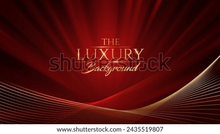 Red and Gold Award Background. Creative Concept Template. Classy Premium Wedding Card. Grand Luxury Decorative Banner for Wedding and Birthday. Premium Congratulations Card. Event Invitation.