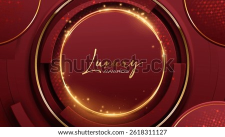Red and Gold Award Background. Creative Concept Template. Classy Premium Wedding Card. Grand Luxury Decorative Banner for Wedding and Birthday. Premium Congratulations Card. Event Invitation.