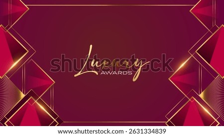 Red and Gold Award Background. Creative Concept Template. Classy Premium Wedding Card. Grand Luxury Decorative Banner for Wedding and Birthday. Premium Congratulations Card. Event Invitation.