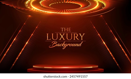 Red and Gold Award Background. Modern Luxury and Premium Design Template. Beautiful Wedding Template. Celebrating Graphics for Birthday and Event occasion. Royal Looking Creative Design Pattern.