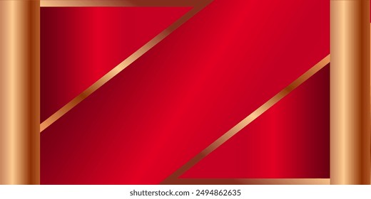 Red and Gold Award gradient Background. Abstract red and gold ribbons background. Red Maroon Golden Side Corners Award Background design
