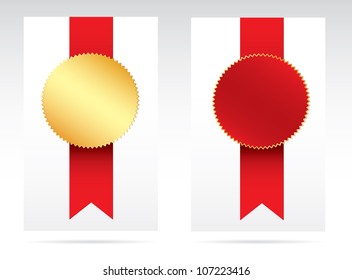 Red and gold award. Vector