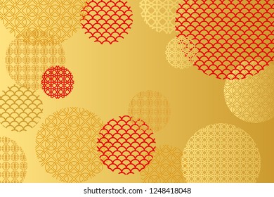 Red and Gold background for Chinese New Year Greeting Card. Vector EPS10