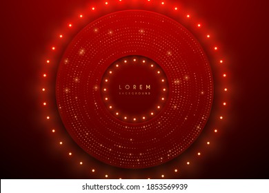 Red and gold background with circle illumination
