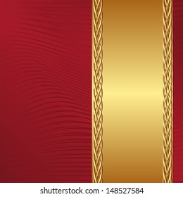 red and gold background with ornaments