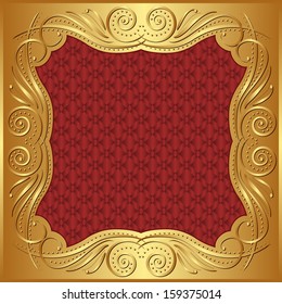 red gold background with ornaments