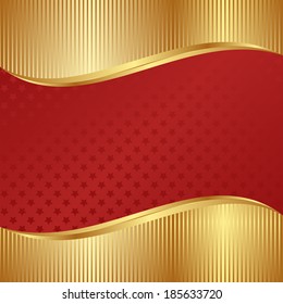 red and gold background with stars