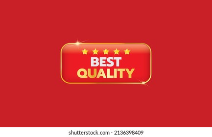 Red and gold badges and labels, Best quality guarantee certificate