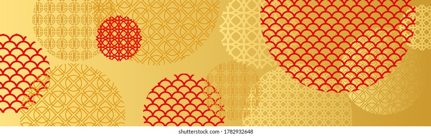 Red and Gold banner for Chinese New Year Greeting Card. Vector EPS10