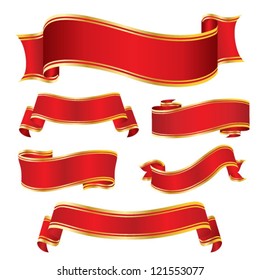 red gold banners