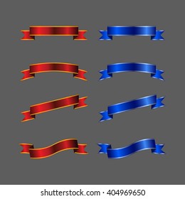 red gold and blue silver banner set