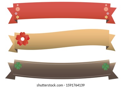 Red and gold and brown ribbon set