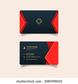 Red Gold business card design template. suitable for your company 