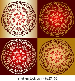 Red Gold Chine Ornament