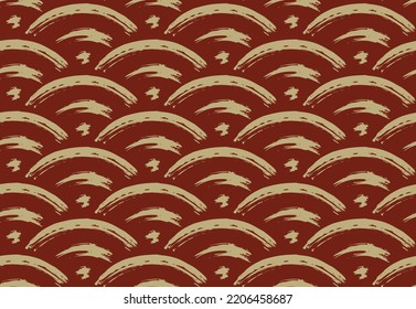 Red gold chinese art wave pattern background