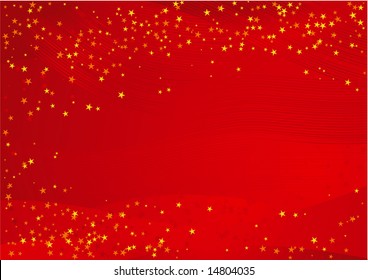 Red and gold Christmas background. Vector.