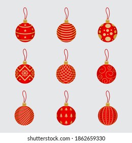 Red And Gold Christmas Ball Set