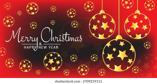 Rojo y oro con el fondo de las Navidades de las bolas del brillo del círculo - Vector Horizontal del Anuncio, cabeceras para el Sitio web. ilustración del Vector eps 10