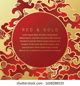 Red and Gold Cloud Illustration