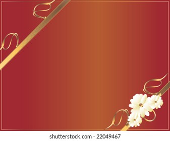 Red gold diagonal flower design - vector (part of set - available in portfolio)