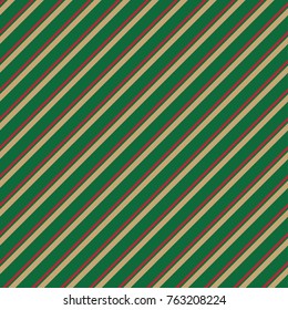 Red and gold diagonal line Christmas seamless pattern on green background,  for gift wrapping paper