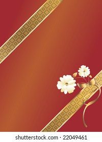 Red gold diagonal ribbon - vector (part of set - available in portfolio)