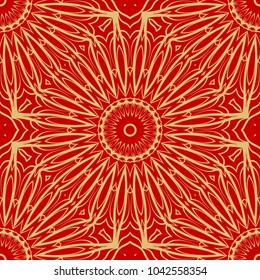 Red and gold elegance vintage pattern. for wallpaper, pattern fills, web page background,surface textures. Seamless vector background.