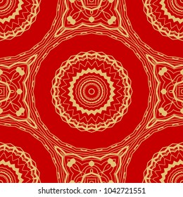 Red and gold elegance vintage pattern. for wallpaper, pattern fills, web page background,surface textures. Seamless vector background.