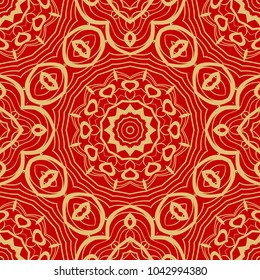 Red and gold elegance vintage pattern. for wallpaper, pattern fills, web page background,surface textures. Seamless vector background.