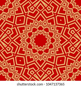 Red and gold elegance vintage pattern. for wallpaper, pattern fills, web page background,surface textures. Seamless vector background.