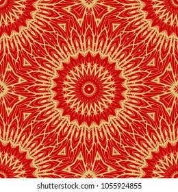 Red and gold elegance vintage pattern. for wallpaper, pattern fills, web page background,surface textures. Seamless vector background.