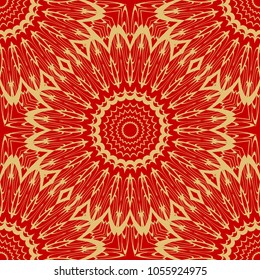 Red and gold elegance vintage pattern. for wallpaper, pattern fills, web page background,surface textures. Seamless vector background.