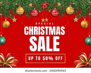 Red and Gold Elegant Classy Christmas SALE UP TO 50% OFF