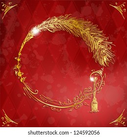 Red and gold elegant frame