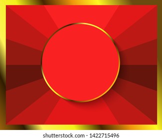 Red gold empty greeting card