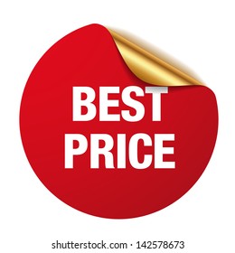 Red and gold est price note