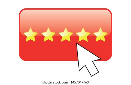 Red and gold five stars button 