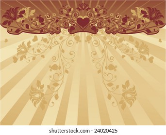 red and gold floral background