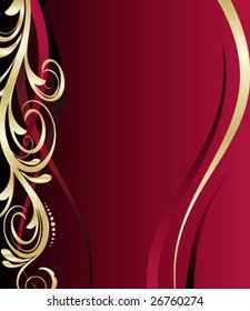 red and gold floral background