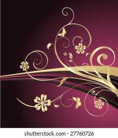 red and gold floral background