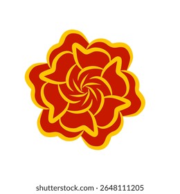 red gold flower icon,flower mandala
