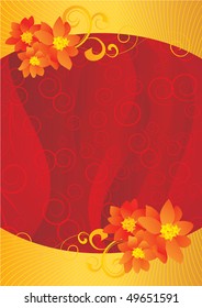 red gold  flowers blank
