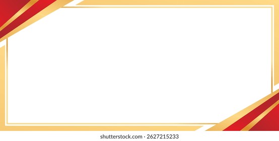 Red and gold frame with abstract design creates a vibrant blank picture border